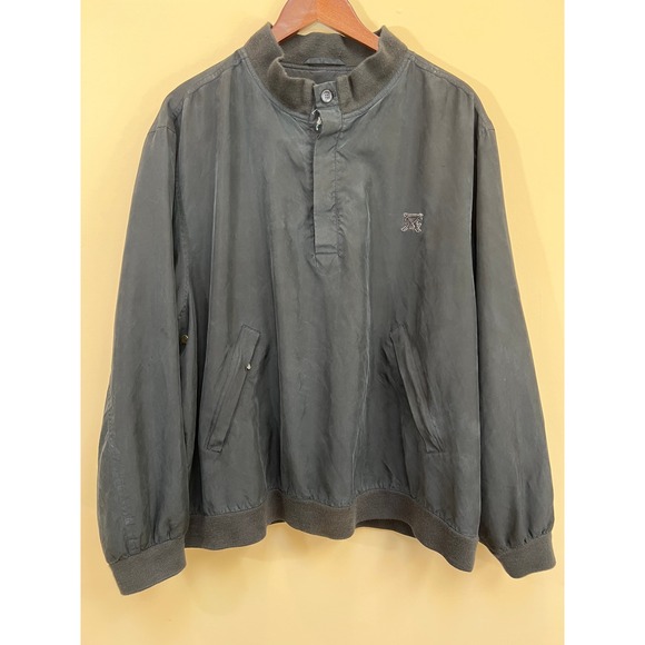 Bobby Jones Mens Vintage 100% Silk Water Resistant Golf 1/4 Snap Jacket Size XL